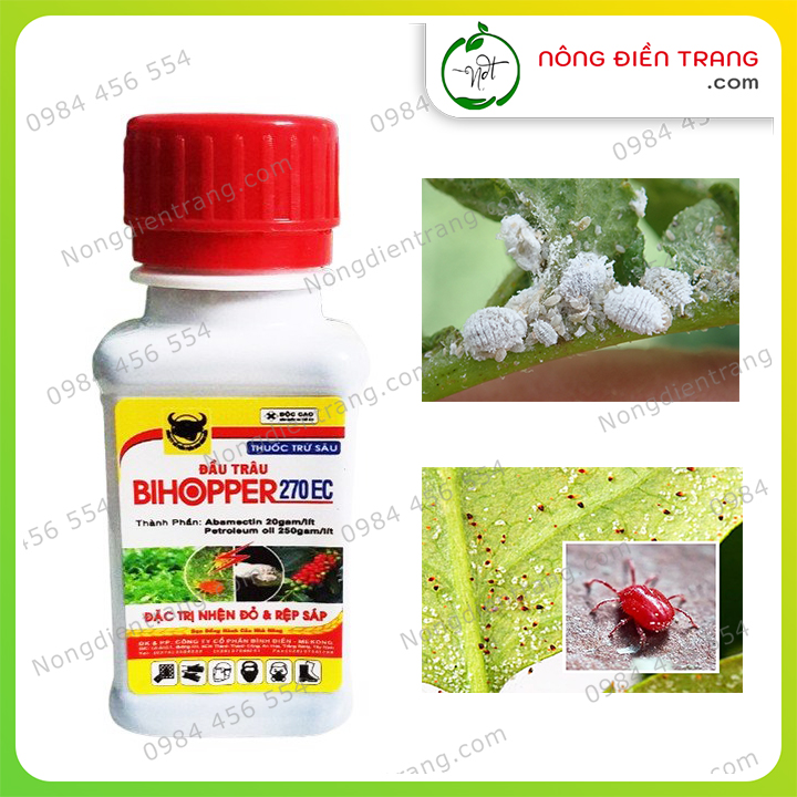 Trừ Sâu Đầu Trâu Bihopper 270EC Trừ nhện đỏ rệp sáp - Chai 50ml - Bi Hopper VTNN Nông Điền Trang