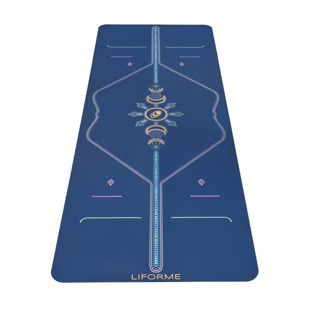 Thảm yoga định tuyến Liforme Cosmic Moon 4.2mm - Dusk-Blue