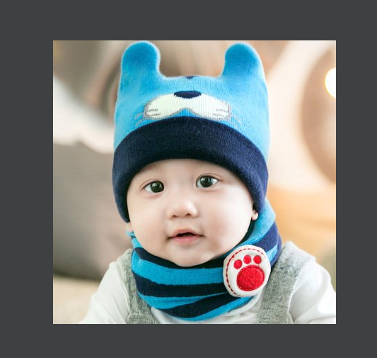 Set mũ len liền khăn mẫu Tiger có tai cho bé trai bé gái