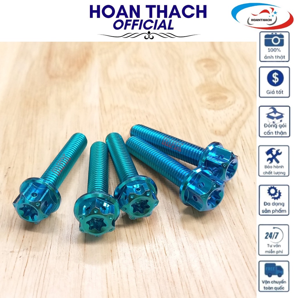 Ốc titan gr5 8L40 đầu Probolt lục bảo lá  HOANTHACH SP007942 (giá 1 con) dành cho xe máy