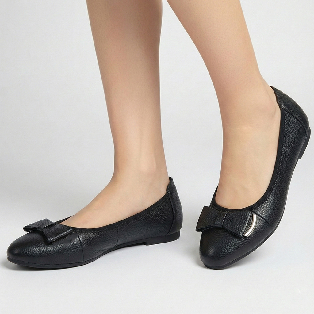 Giày Nữ Búp Bê Đế Bệt HÀ NAM Da Bò Thật Thời Trang Cao Cấp 2cm BBN2023