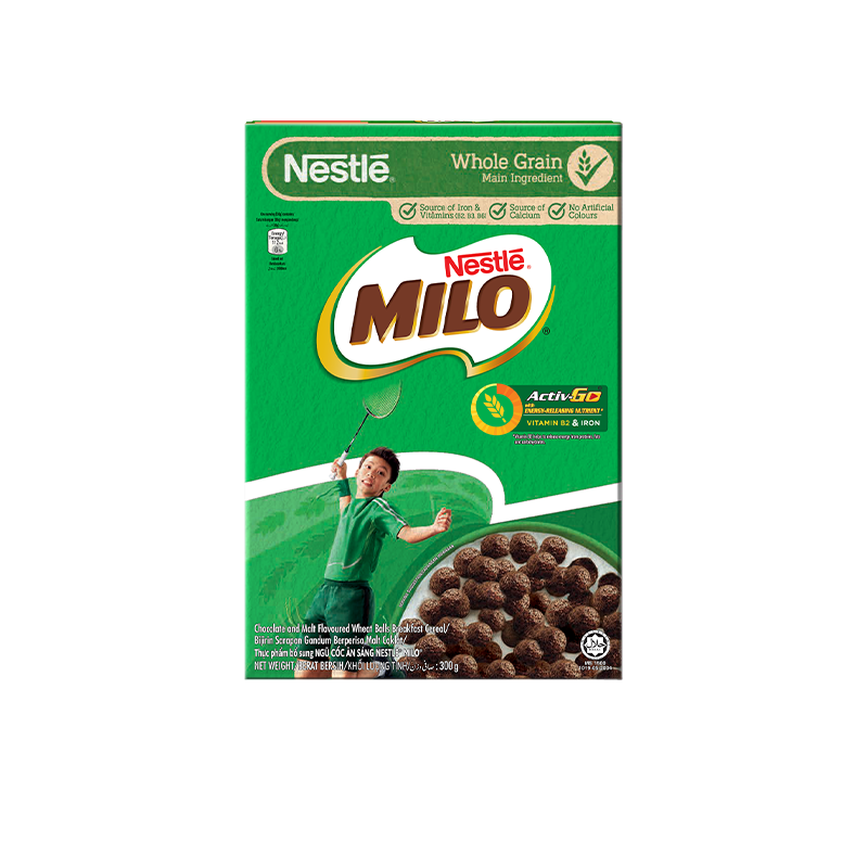[TẶNG 2 hộp Trix &amp; 1 hộp Nescafé 3in1 vị Rang Đậm] Combo 2 hộp ngũ cốc ăn sáng Nestlé MILO (2*300g)