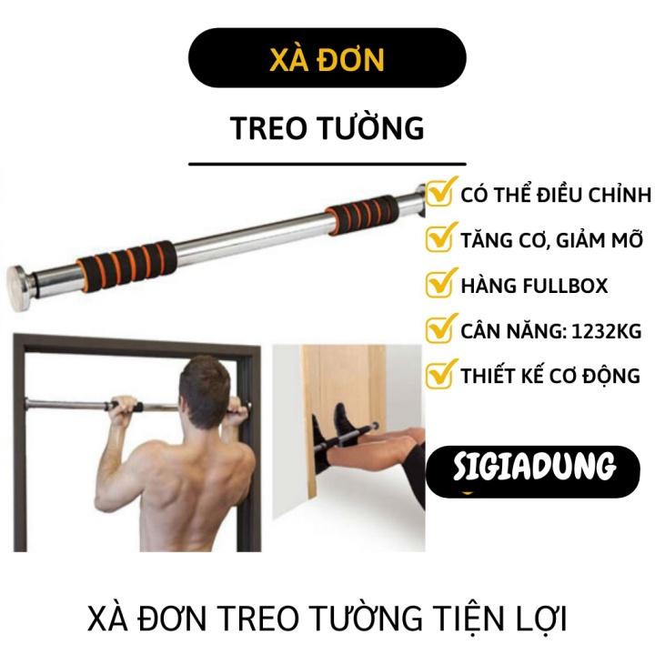 Xà đơn treo tường INOX - Dụng cụ tập thể dục tại nhà 115cm điều chỉnh kích thước linh hoạt 1814