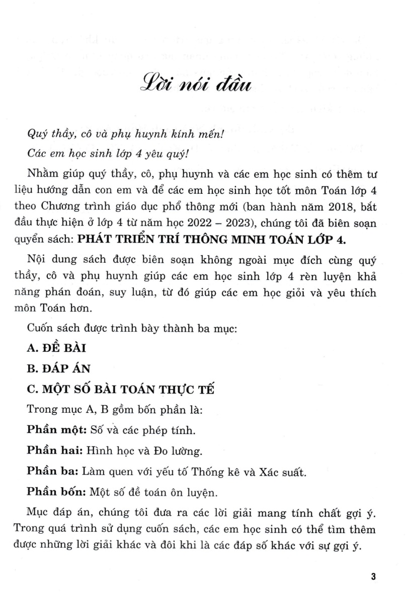 Phát Triển Trí Thông Minh Toán Lớp 4  _HA