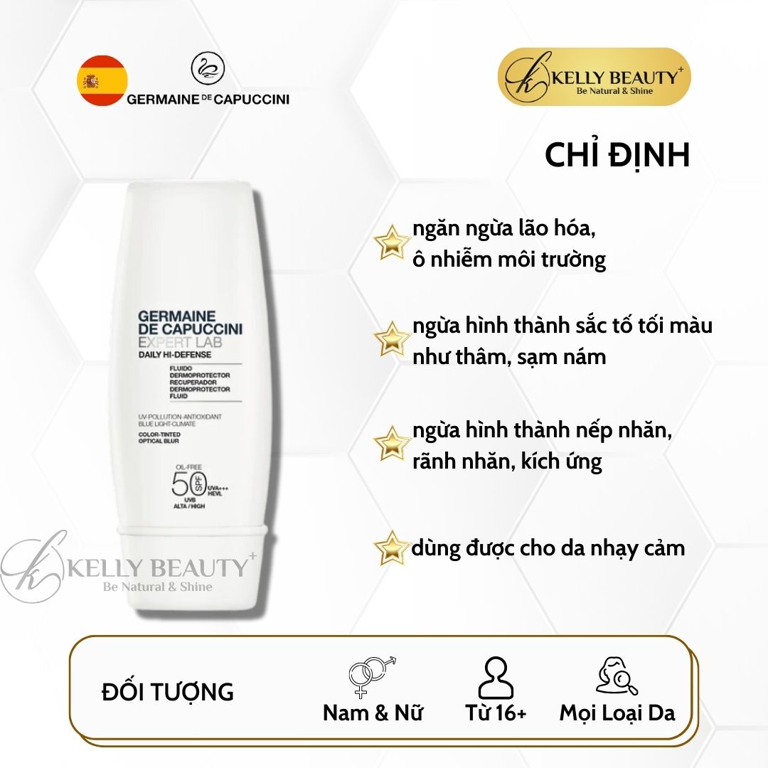 Kem Nền Chống Nắng Cho Da Nhạy Cảm Germaine Expert Lab Daily Hi-Defense SPF 50, PA+++ | Kelly Beauty