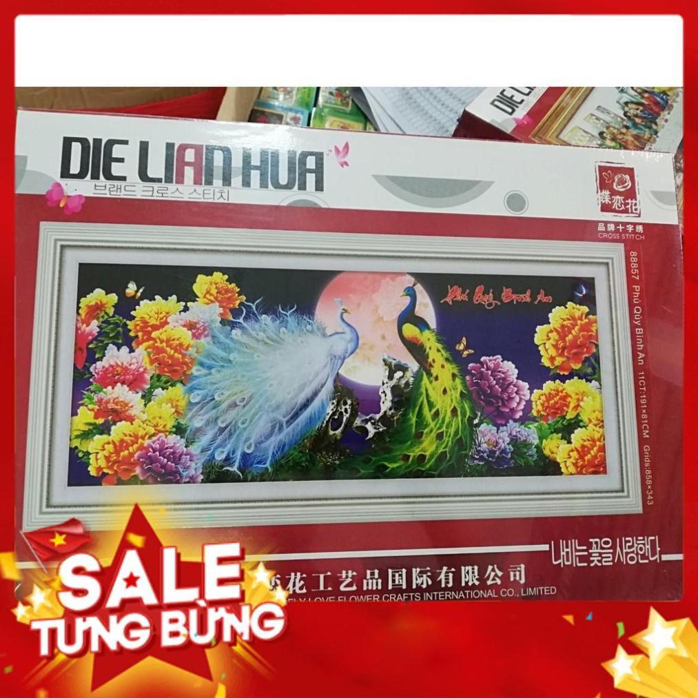 TRANH THÊU CHỮ THẬP PHÚ QUÝ BÌNH AN TRANH CHƯA THÊU 88857