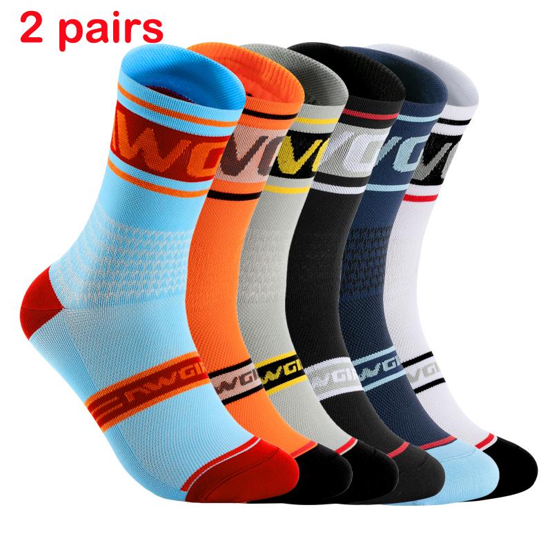 2 chiếc vớ xe đạp chuyên nghiệp đi xe đạp đi xe đạp nam nam Color: 2pairsH Size: 39-45