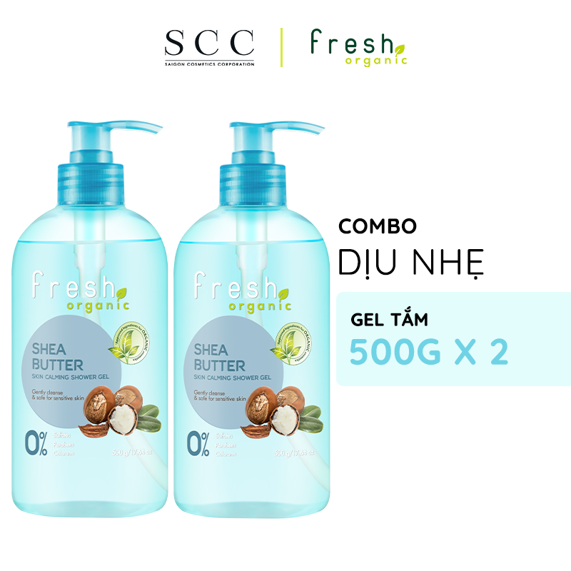 Combo 2 Sữa Tắm Fresh Organic Chăm Sóc Da Nhạy Cảm 500g/ chai