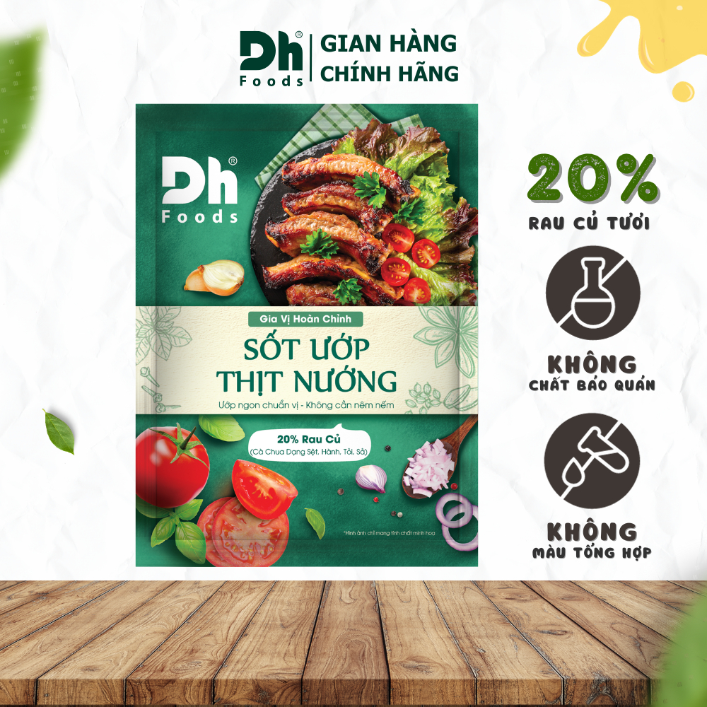 Bộ Sốt Ướp Các Loại Thịt, Cá, Hải Sản Dh Foods - Gói Gia Vị Sốt Ướp Tiện Lợi 65gr, Thành Phần Rau Củ Tươi