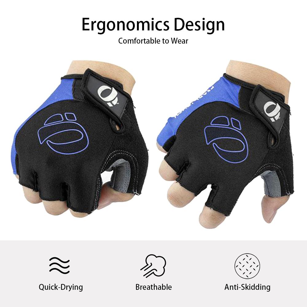 Găng tay đi xe đạp nửa ngón chống trượt, thoáng khí, chống mài mòn
