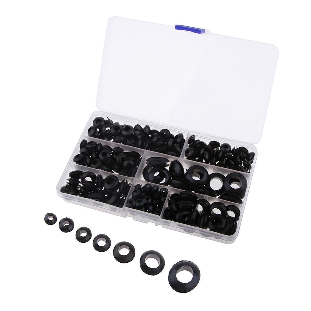 260Pcs Rubber Grommet Assortment Electrical Gasket for Plug and Cable Kit