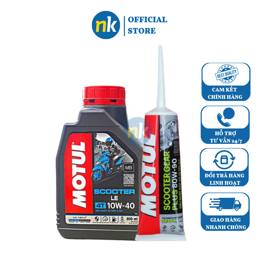 Motul Scooter 10W40 800ml tặng Motul Gear Oil 80W90 120ml nhớt hợp số nhớt máy xe tay ga