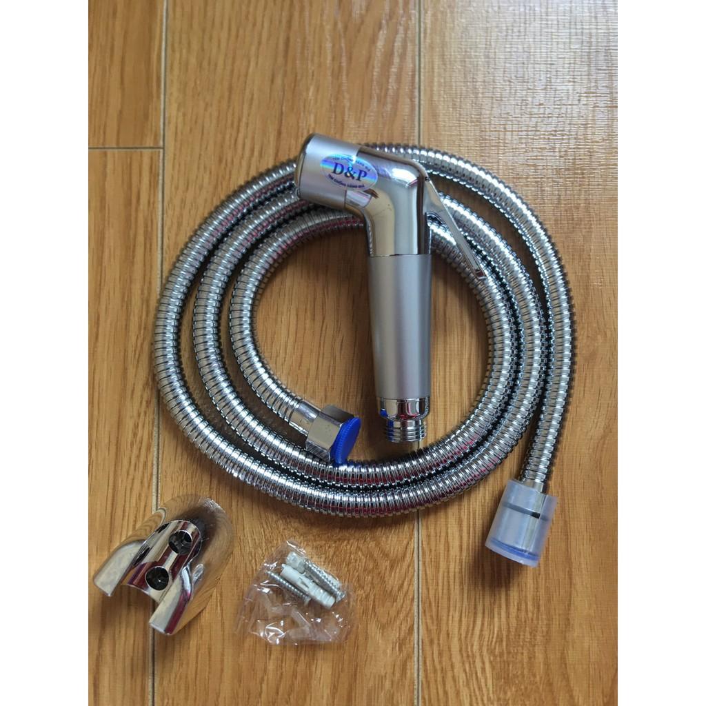 Bộ vòi xịt vệ sinh, vòi xịt nhà tắm siêu bền, nước khoẻ hãng D&P đủ dây và cài gắn tường