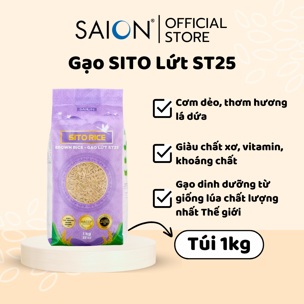 Combo 5 Túi Gạo Sito Lứt ST25 1kg- Saion Official
