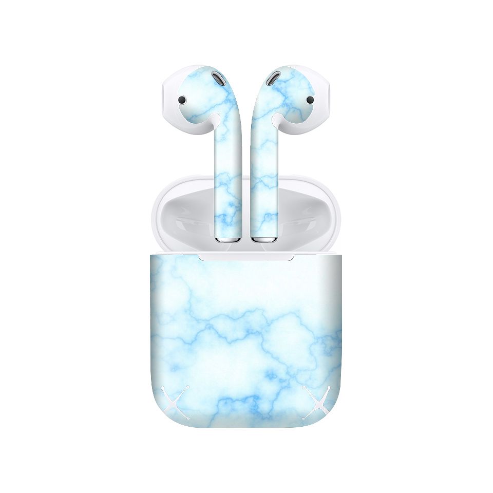 Miếng dán skin chống bẩn cho tai nghe AirPods in hình Đá xanh - dah001 (bản không dây 1 và 2)