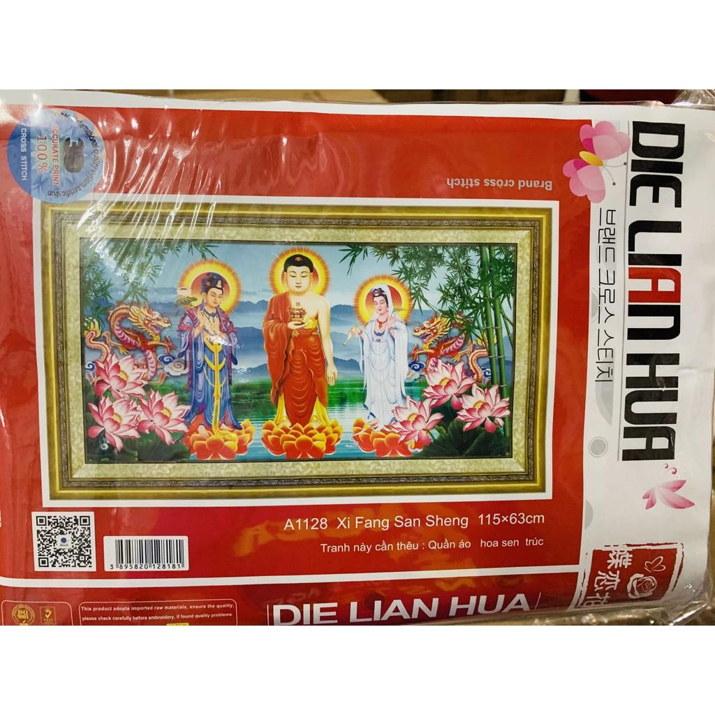 Tranh thêu Tây Phương Tam Thánh A1128 - kích thước: 115 * 63cm.