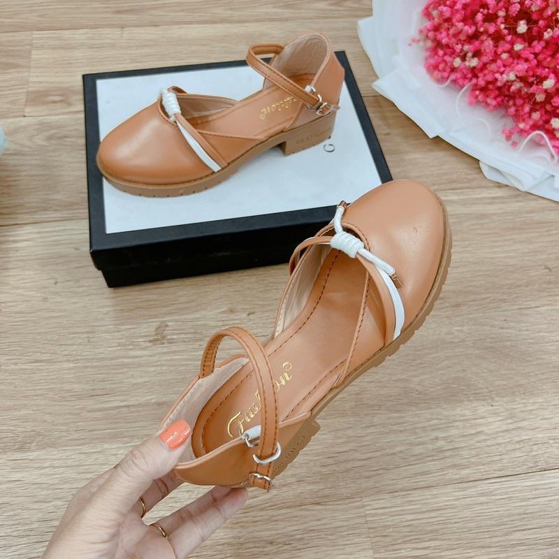 Sandal cao gót 4 phân ulzzang bít mũi, giày Lolita đế cao phong cách vintage ulzzang chất mềm