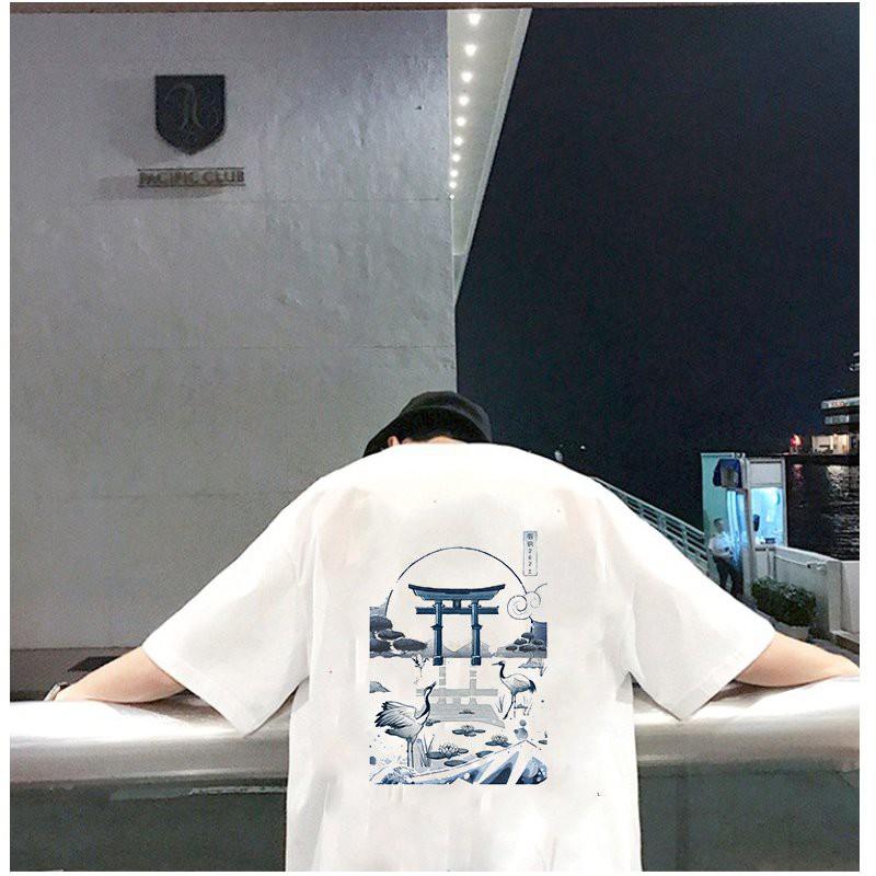 Áo thun tay lỡ nam họa tiết phong cảnh form rộng vải dày mịn 2020T2616