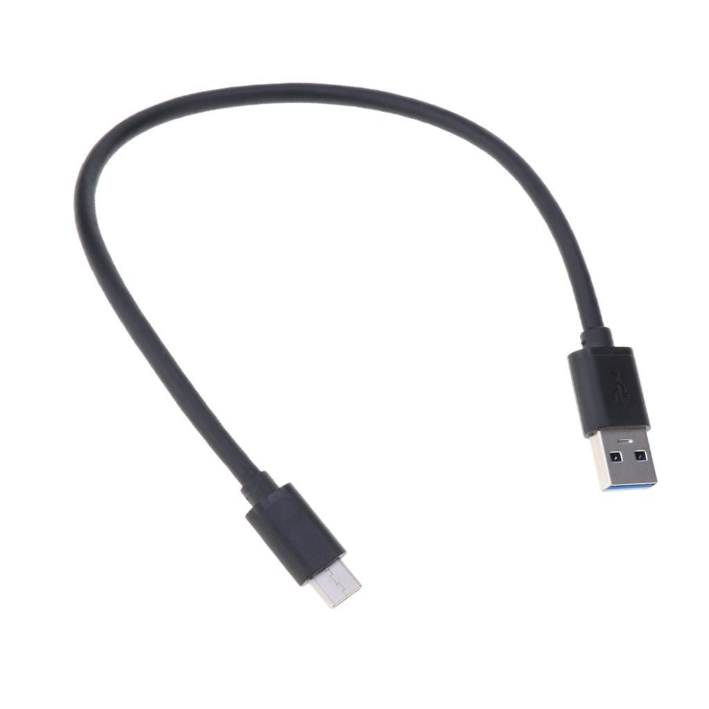 2 Pieces 30cm USB to Type C Cable Data Sync Charging Cord Black