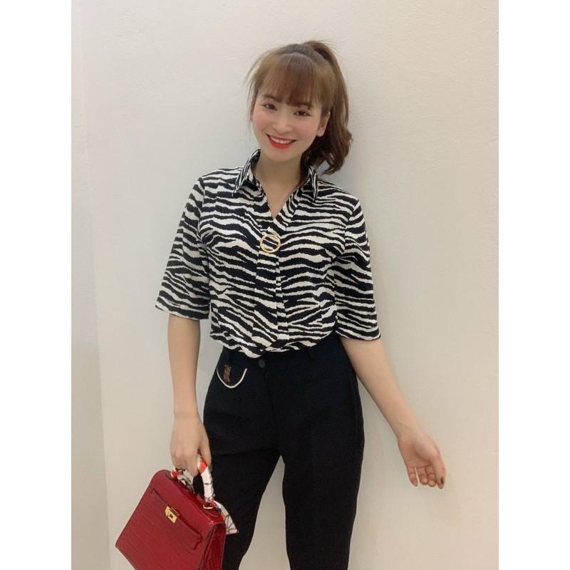 Áo sơ mi tay lỡ cổ cà vạt