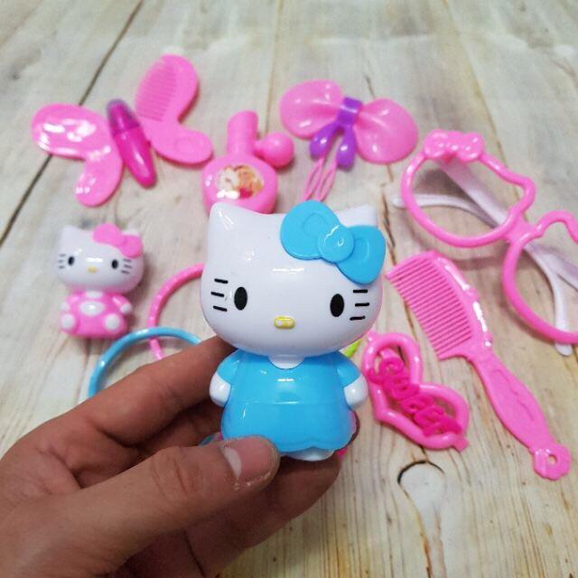 Túi Xách Đồ Chơi Hello Kitty Trang Điểm Làm Đẹp &amp; Cắt Hoa Quả Dễ Thương Cho Bé Gái