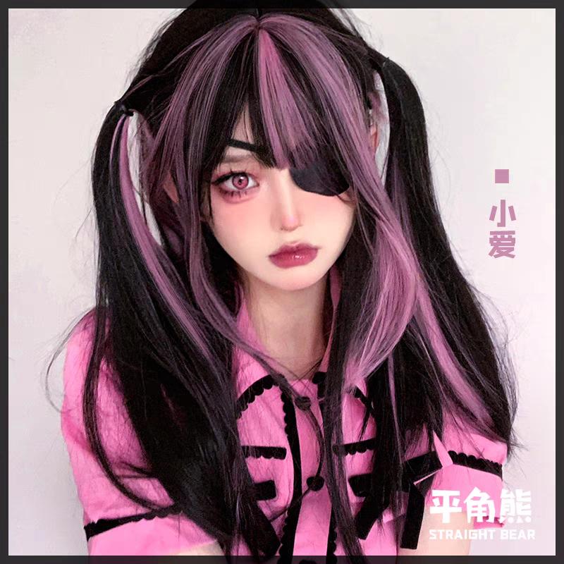Wig/Tóc giả nữ hải tặc xinh đẹp ombre hồng đen cá tính - S97 nguyên đầu teen/lolita