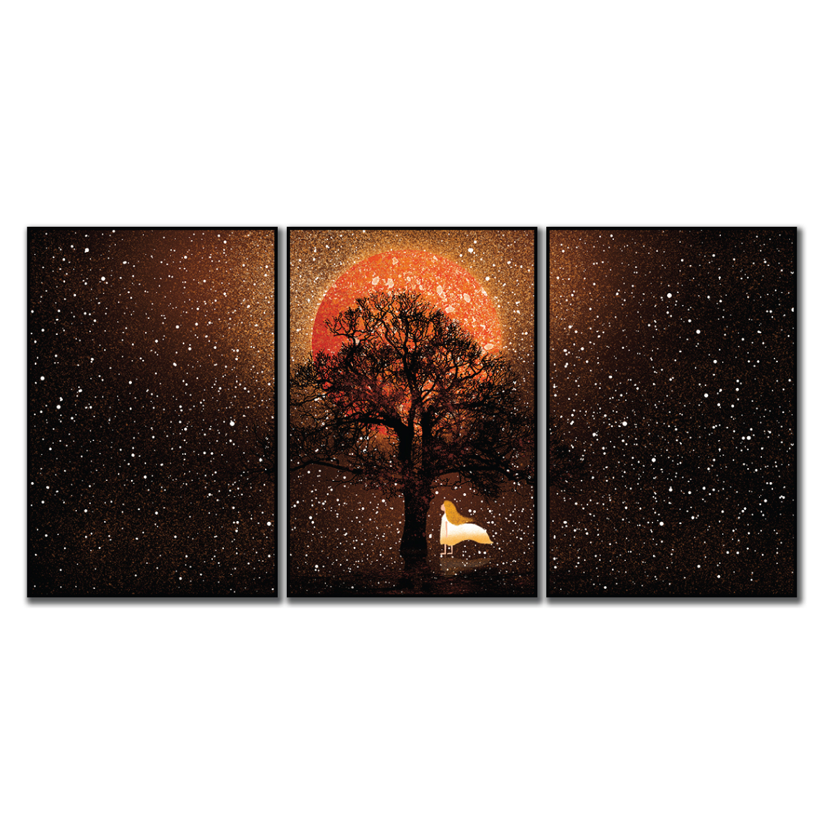 Tranh đàn hươu treo tường văn phòng, tranh Bắc Âu 20x30cm