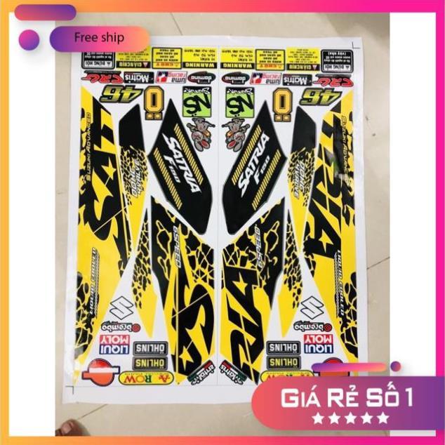 Tem rời Satria Fi 150 vàng đen bảo hành màu sắc vĩnh viễn