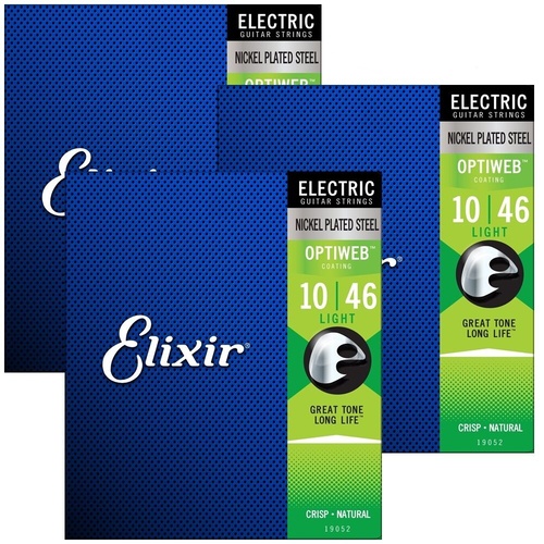 (Chính hãng USA) Dây đàn Elixir Optiweb Light Electric Guitar Strings 10-46