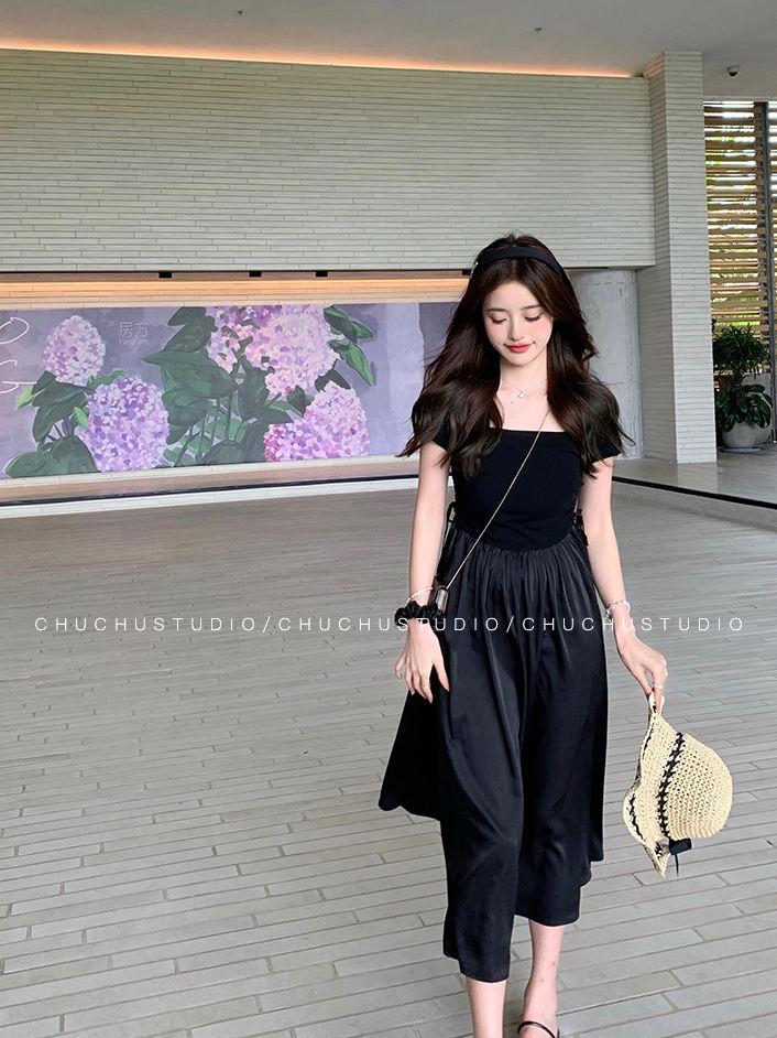 TOBE1SHOP Mùa xuân màu hồng Pháp ăn mặc nữ 2023 khí chất hiển thị gầy váy dài cao cấp Hepburn phong cách váy