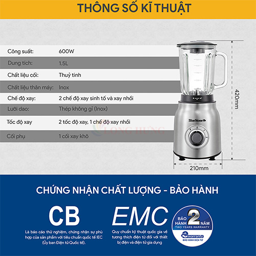 Máy xay sinh tố Bluestone BLB-5341 - Hàng chính hãng