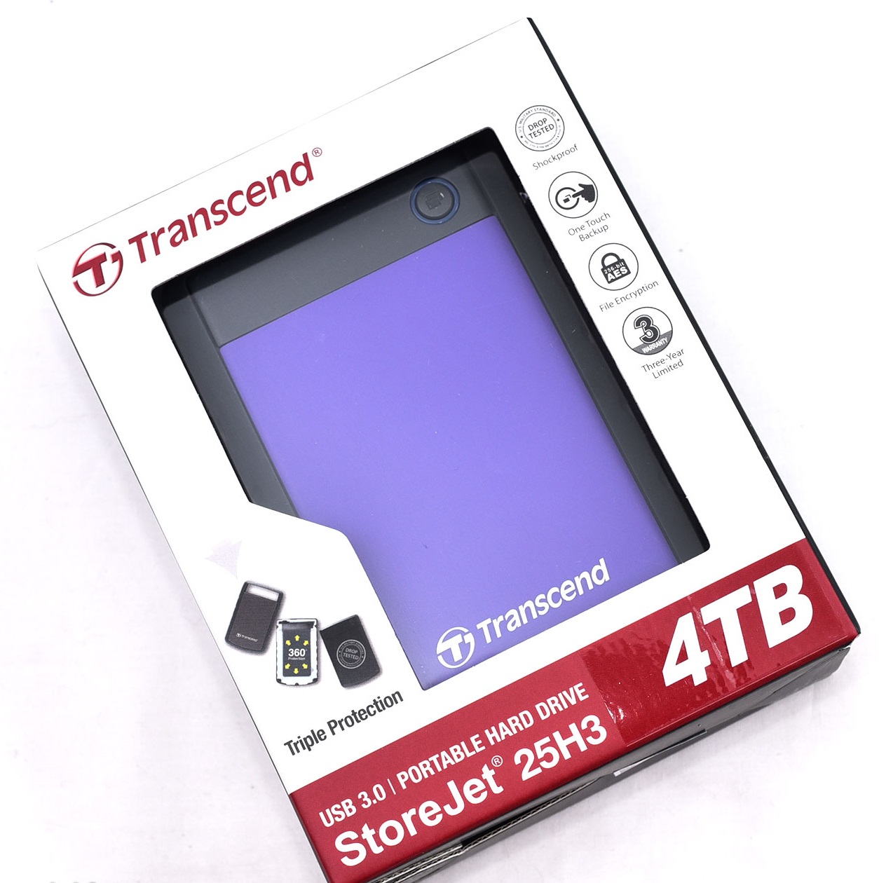 Ổ cứng di động Transcend StoreJet 25H3P 4TB USB 3.0/3.1 - Hàng Chính Hãng