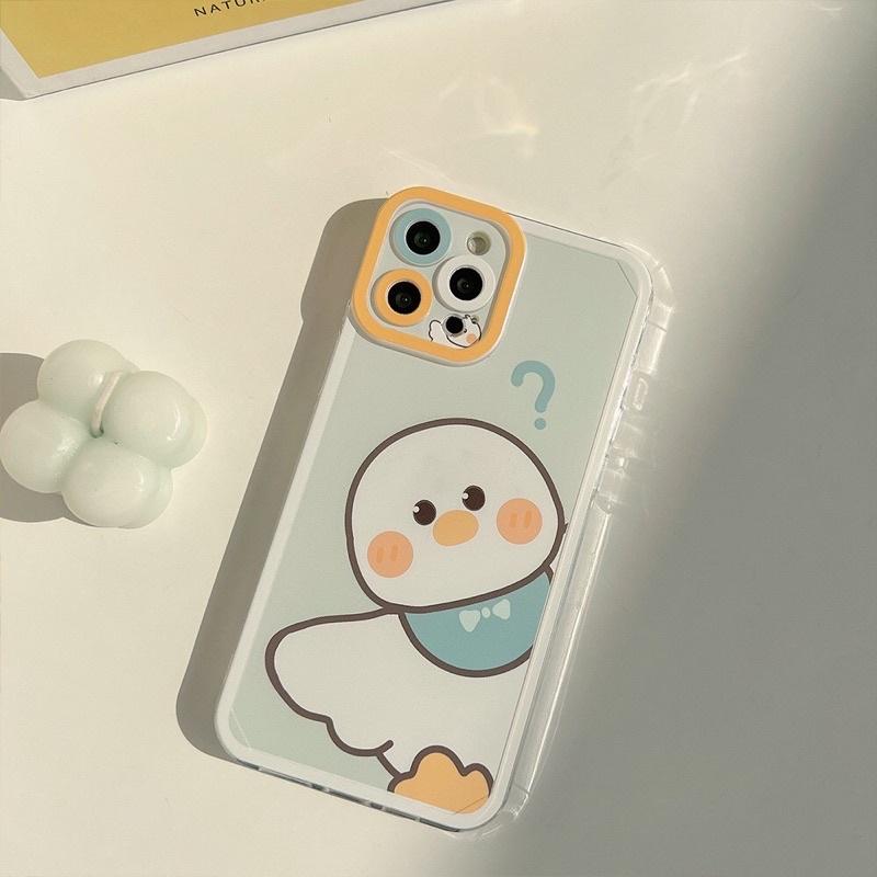 Ốp Lưng dành cho iPhone 13 Pro Max, 13/13 Pro , 11, 11 Pro Max, 12 Pro Max vịt con siêu cute loại dẻo viền camera nhựa