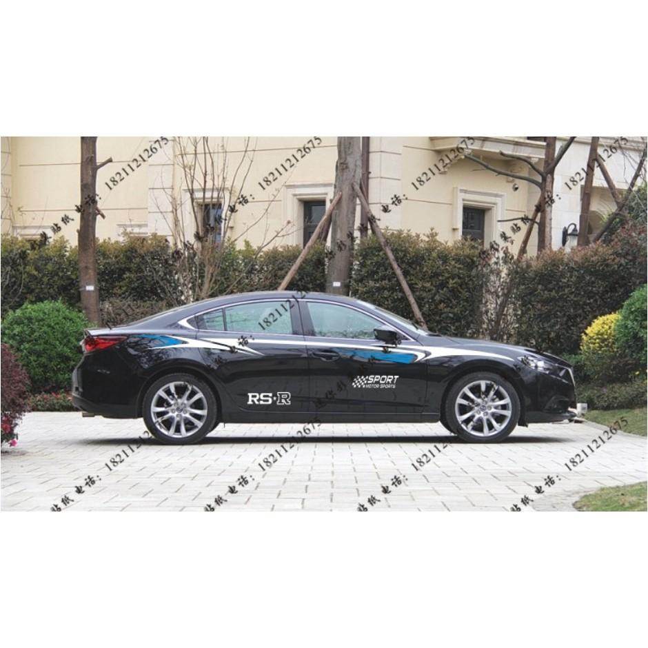 Sticker dán xe oto, Decal dán xe oto, Tem xe ô tô phong cách thể thao TX05 trắng xanh lá