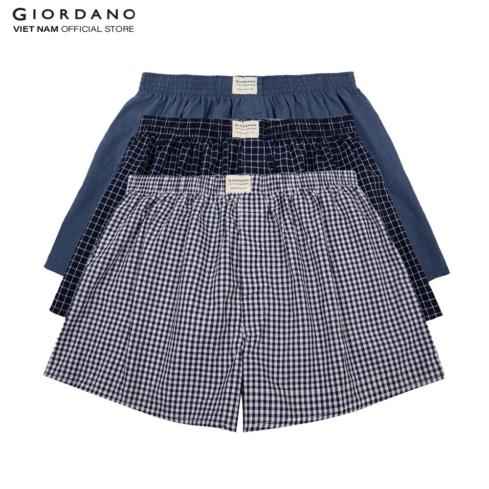 Combo 3 Quần Ngủ Nam Giordano Men's Cotton Boxers 01179139