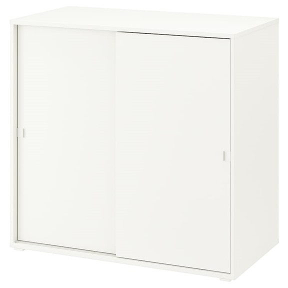 SOSIA, Tủ lưu trữ đồ dùng 2 cửa lùa, Phong cách Bắc Âu, 95x47x90cm