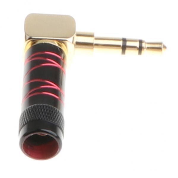 2-6pack 3.5mm Right Angle Male Plug Gold Plated Solder Connector for Phone Red