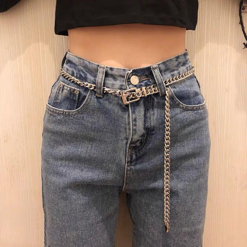 Thắt lưng DÂY XÍCH swag vàng sang chảnh thắt quần jean