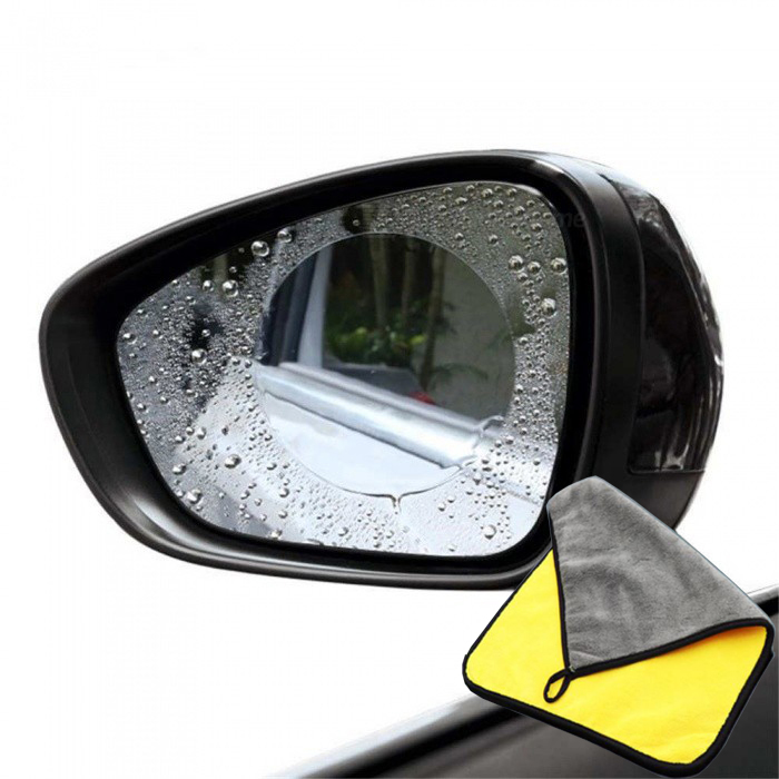 Miếng dán kính chiếu hậu ô tô chống lóa, chống chói, chống nước mưa - Phim chống đọng nước gương ô tô khi trời mưa