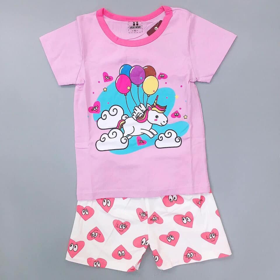 Bộ bé gái mặc nhà họat hình