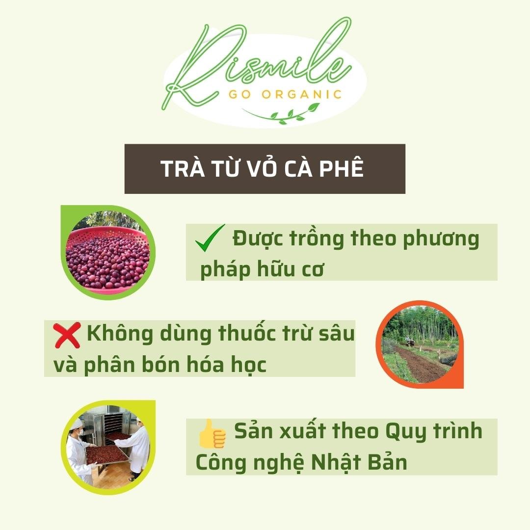 Trà Cascara hữu cơ Rismile 35 gram, trà giảm cân