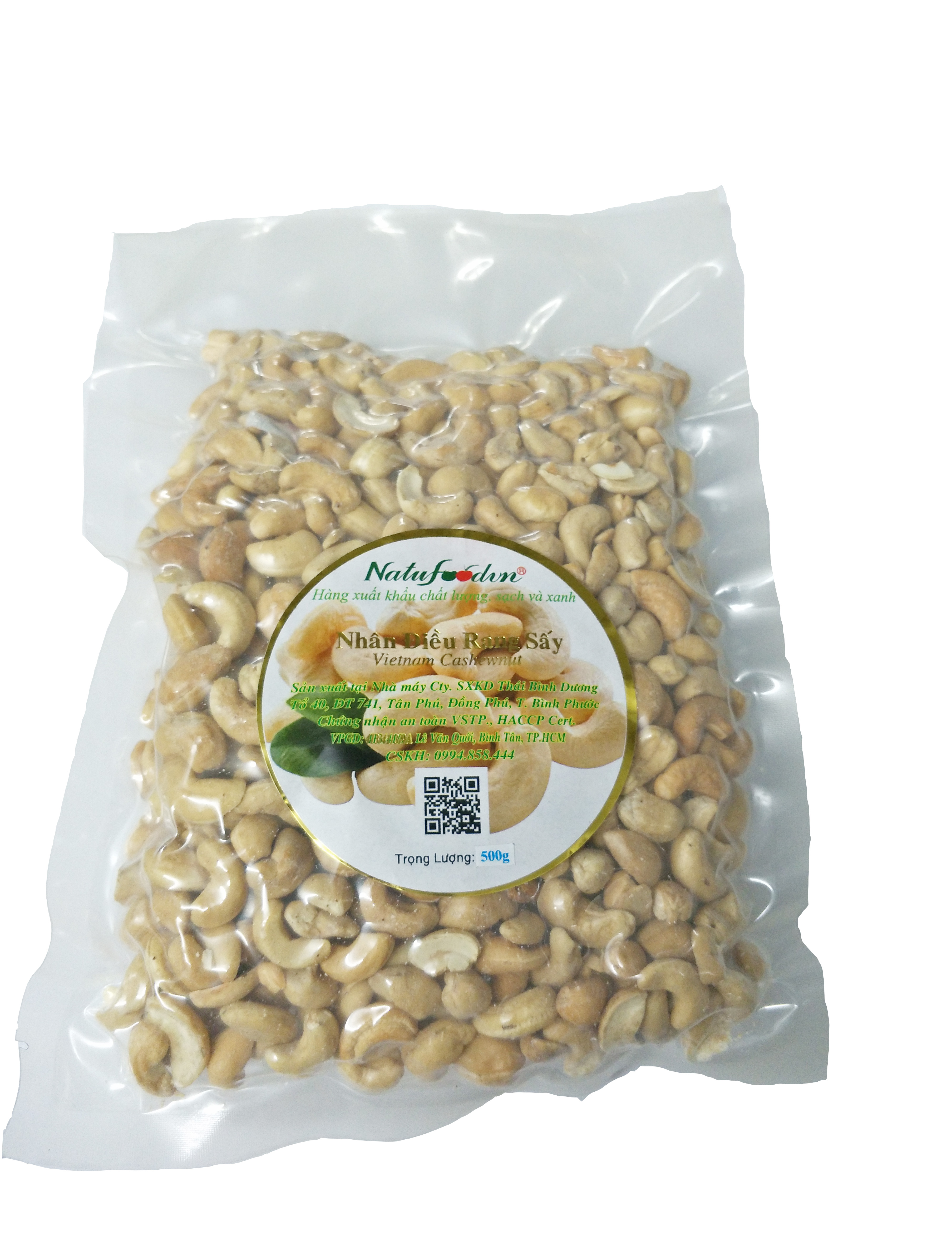 Hạt Điều Tách Vỏ Rang Muối | Túi Hút Chân Không 500g | Natufoodvn