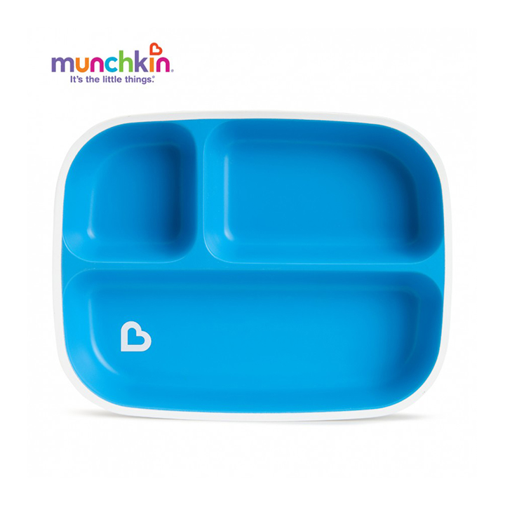 Bộ 2 Đĩa Chia Ngăn Chống Trượt Munchkin xanh lơ - xanh lá, Hồng - Tím