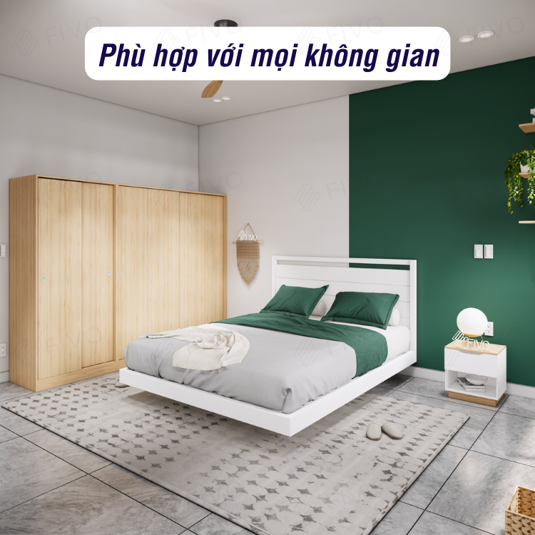 Tủ Quần Áo Gỗ FIVO FC31 Gỗ Chống Ẩm Cao Cấp Dày Dặn, Cửa Lùa Thiết Kế Nhiều Ngăn Chứa Đa Năng