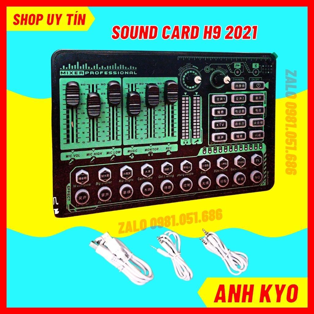 Sound card h9 2021 phiên bản mới nhất có autotune, hỗ trợ kết nối blutooth, thu âm, livestream. Dễ sử dụng BH 6 tháng