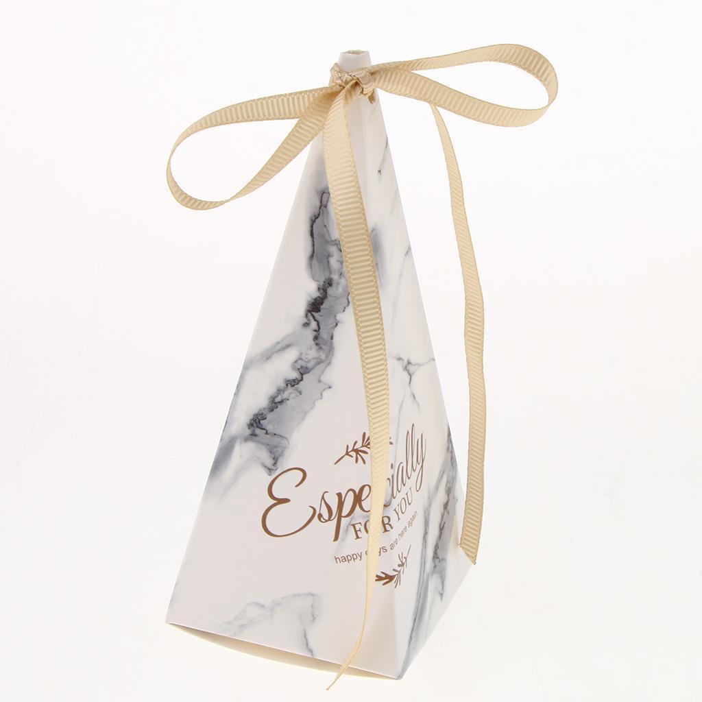 2X 10 Pieces Triangle Shape Chocolate Candy Boxes Gift Boxes Wedding Favors F