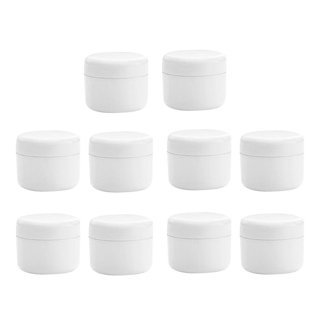 2X Refillable Plastic Empty Face Cream Cosmetic Container with Lid White-20g