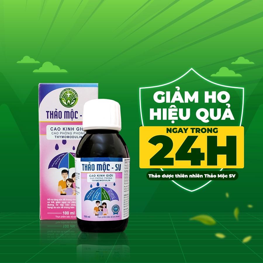 Combo 5 chai Siro Thảo Mộc SV Cao Kinh Giới - Hỗ Trợ Giảm Ho, Tăng Sức Đề Kháng, Giảm Viêm Mũi Dị Ứng, Viêm Đường Hô Hấp 100ml