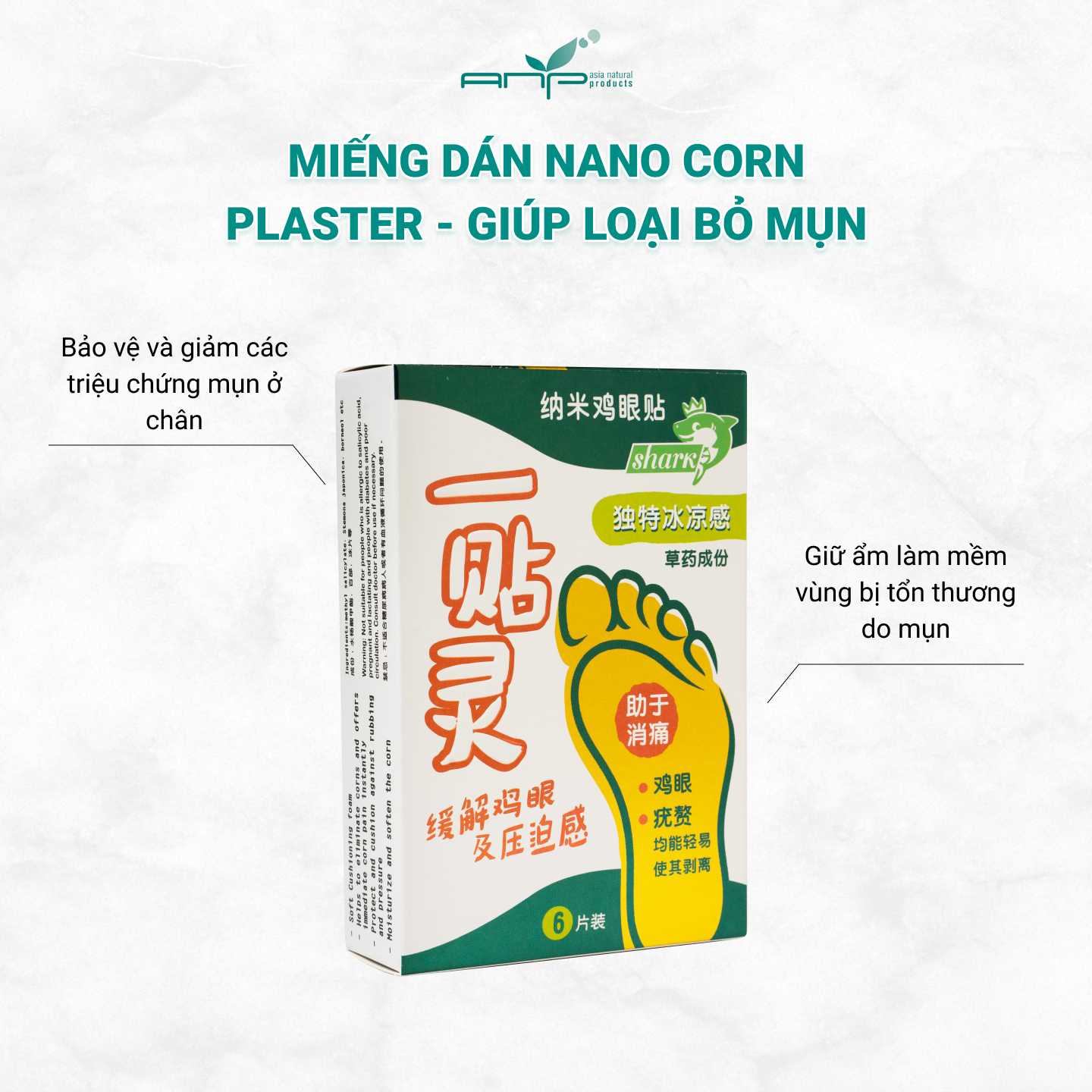 [Combo 2] Miếng Dán Mụn Cóc Nano Corn Plaster Giúp Loại Bỏ Và Giảm Đau Nhanh Chóng An Toàn Và Hiệu Quả (Hộp 6 Miếng)