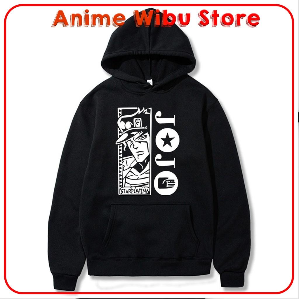 Áo Hoodie đen in hình Jojo's Bizarre Adventure - STARPLATINA mẫu áo hoodie AnimeWibuStore